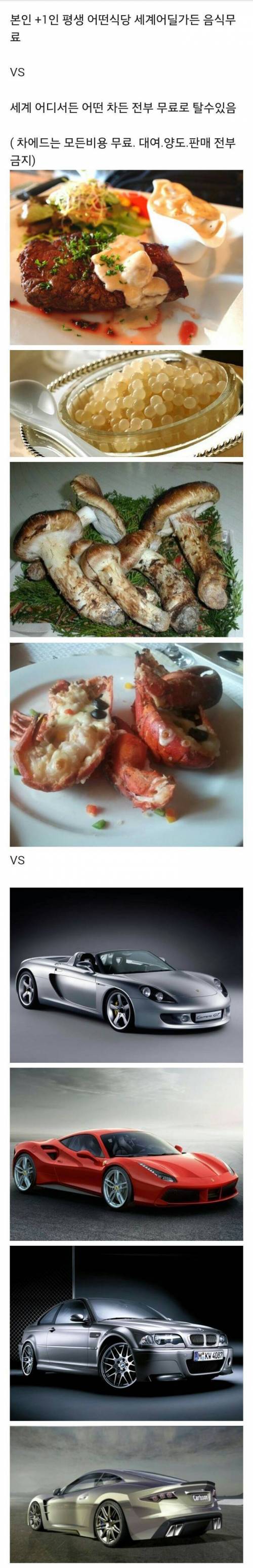 평생 무료음식 Vs 평생 슈퍼카 이용권.jpg