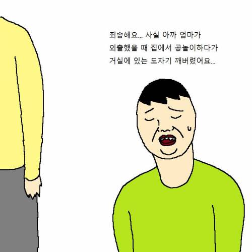 엄마가 아끼는 조각상이 박살나는 만화.jpg