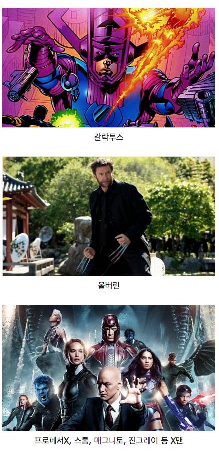 디즈니가 폭스 인수하면 MCU 출연이 가능한 캐릭터들.jpg