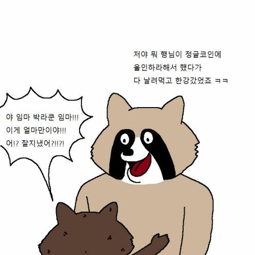 너구리가 가상화폐에 또 투자하는 만화.jpg