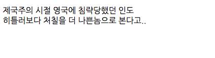 히틀러를 좋게 보는 나라가 있다?