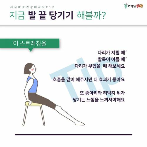 지금 발 끝 당기기 해볼까?