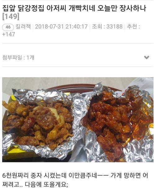 6000원 짜리 닭강정 먹고 화난 손님.jpg