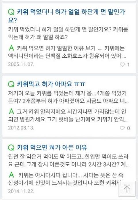 의외로 많은 사람들이 느낀다는 파인애플, 키위 섭취 후 통증
