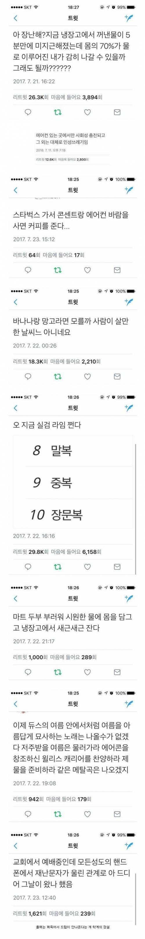 작년여름 더위를 못 견디고 미쳐버린 사람들