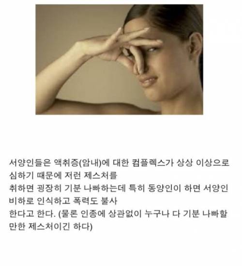 서양에서 아주 싫어한다는 제스처