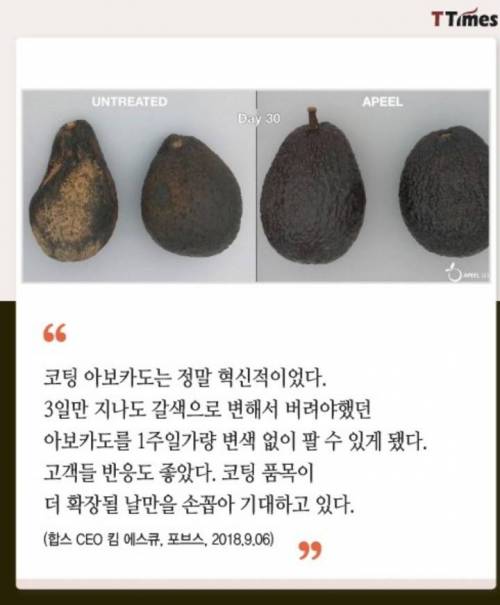 과일,야채 코팅으로 유통기한 2배 늘린 회사