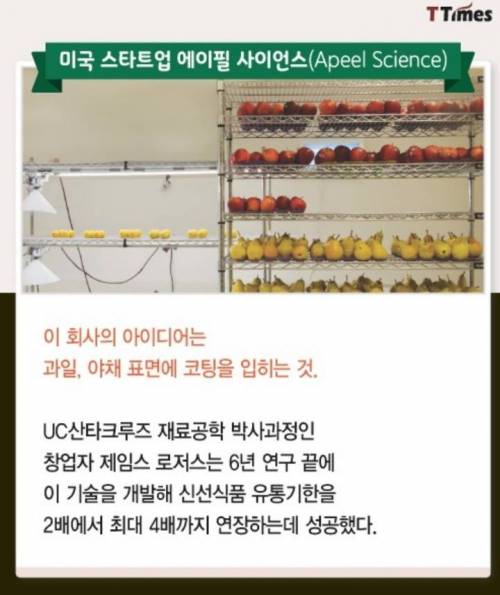 과일,야채 코팅으로 유통기한 2배 늘린 회사