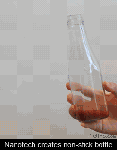 나노 기술이 적용된 유리병.gif