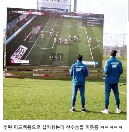 호펜하임 훈련장에 대형 스크린을 설치한 결과