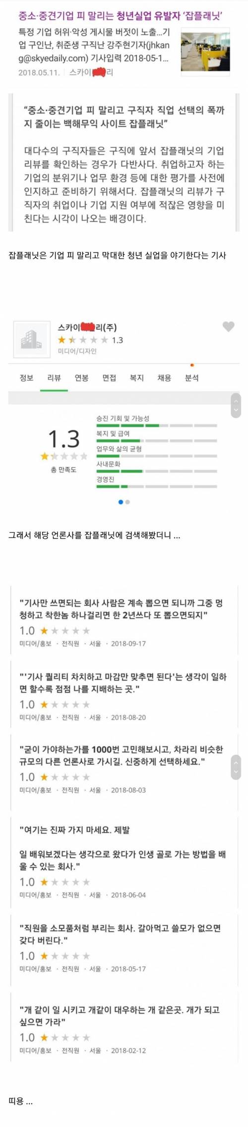 잡플래닛이 백해무익하다는 어느 언론사.jpg