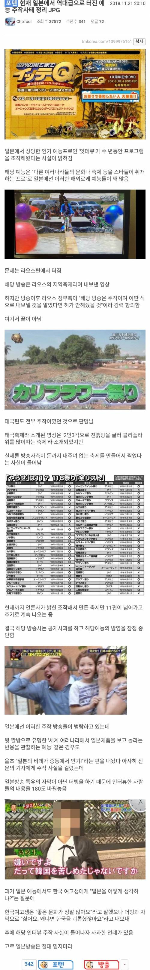 현재 일본에서 역대급으로 터진 예능 주작사태