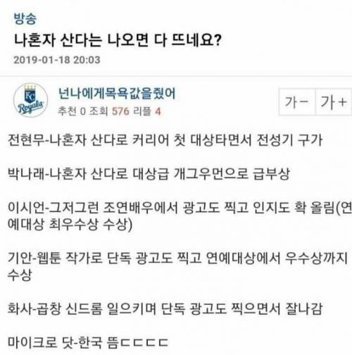 나혼자 산다 나오면 다 뜸.jpg