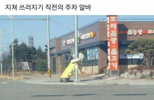 지쳐 쓰러지기 직전의 주차 알바.jpg