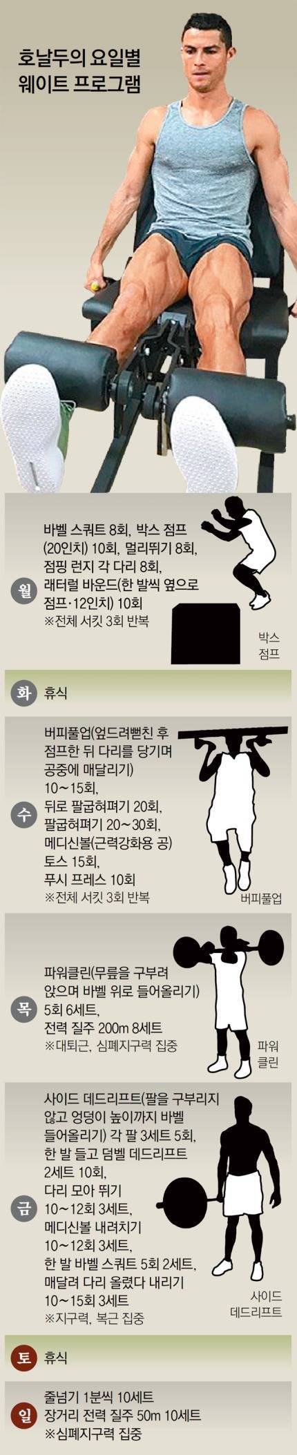 호날두의 요일별 웨이트 프로그램.jpg