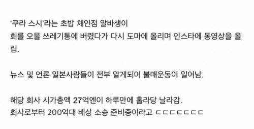 인스타 짤 하나로 시가총액 27억엔 날림