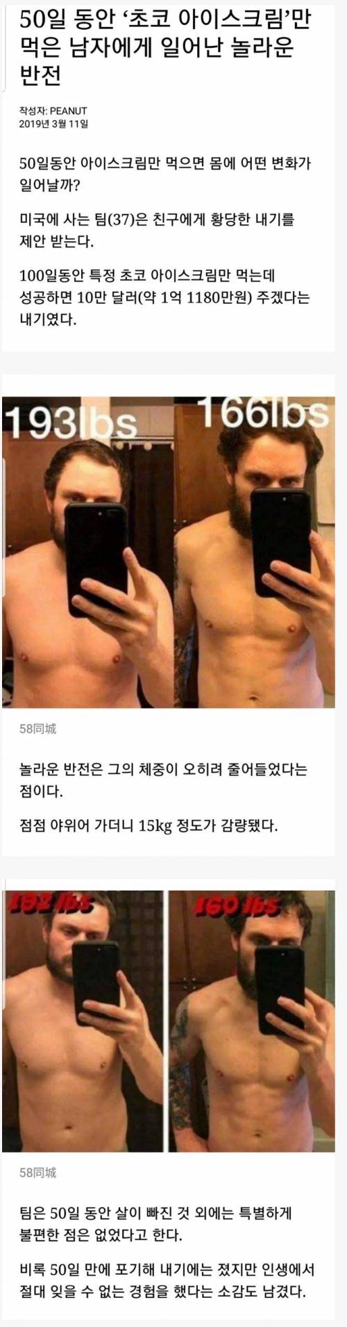 50일 동안 초코 아이스크림만 먹은 남자.jpg