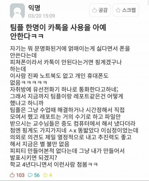 문명화에 얽매이는게 싫다는 팀원