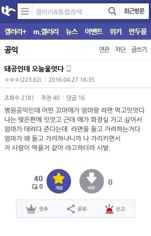 디씨 공익갤 돼지공익의 눈물..jpg