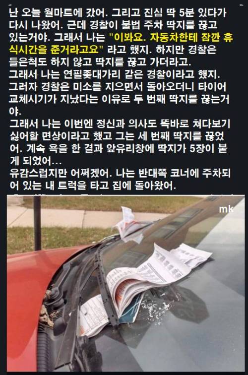 딱지 끊는 경찰에게 욕한썰.jpg