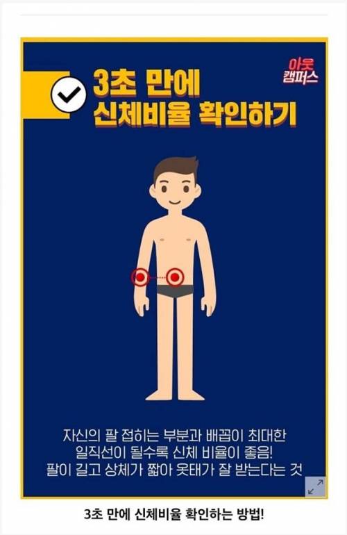 3초만에 자신의 신체비율이 좋은지 확인하는 방법