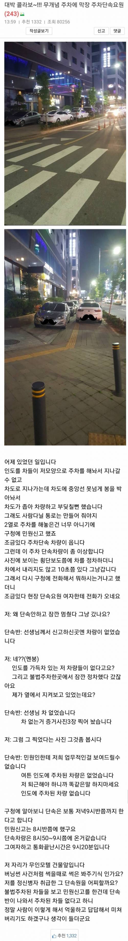 무개념 주차와 막장 주차단속요원의 환장의 콜라보.jpg