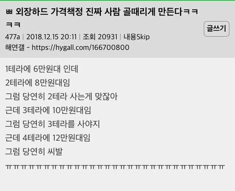외장하드 가격 진짜 골 때린다.jpg