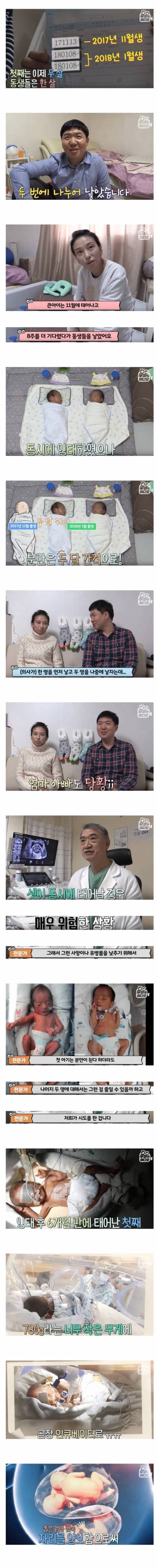 [스압] 두 달 차이로 세상에 나온 세쌍둥이.jpg