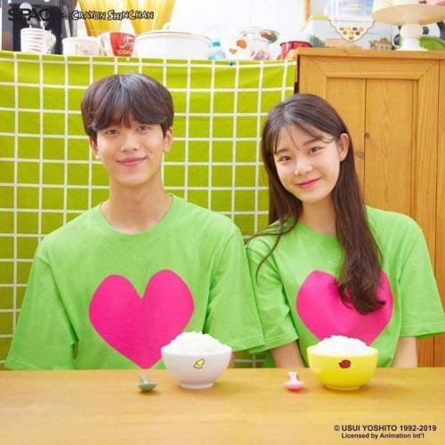 스파오 X 짱구 콜라보 신혼부부 티셔츠