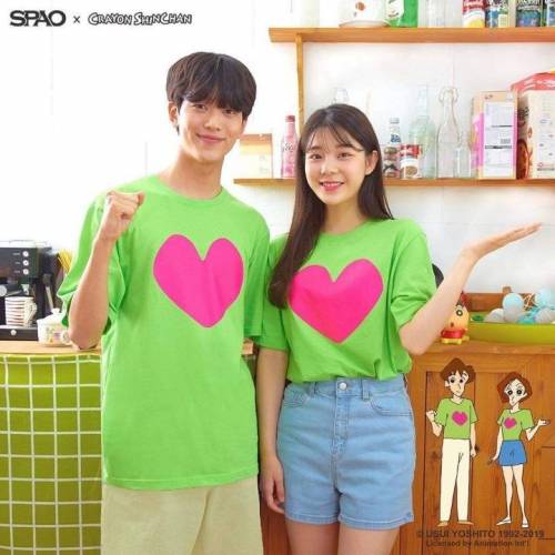 스파오 X 짱구 콜라보 신혼부부 티셔츠