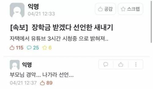 [속보] 장학금 받겠다던 새내기.jpg