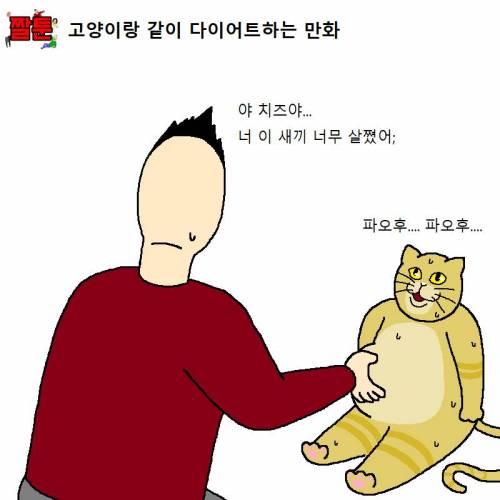 [스압] 고양이랑 같이 다이어트하는 만화.jpg