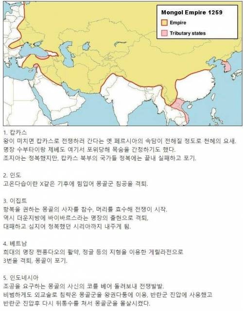 몽골과  맞짱떠서  이긴 나라