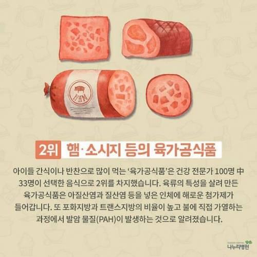 건강 전문가 100인이 먹지말라는 음식..5가지