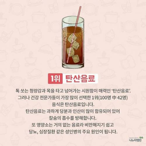 건강 전문가 100인이 먹지말라는 음식..5가지