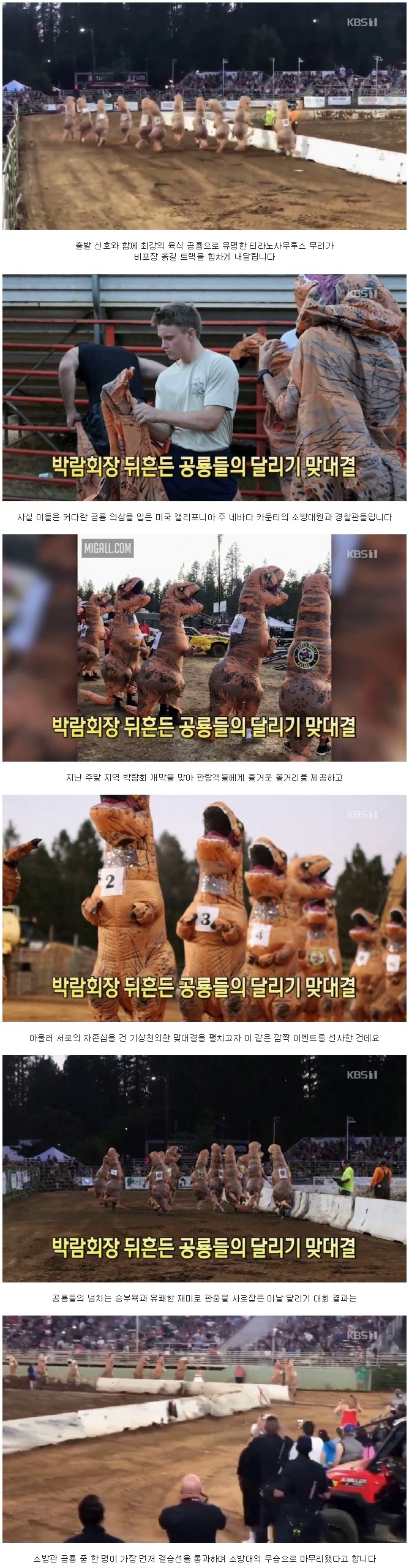 박람회장 뒤흔든 공룡들의 달리기 맞대결