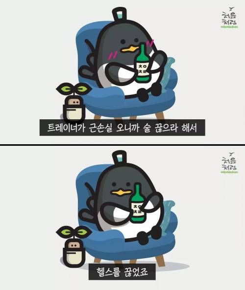 트레이너 : 술 먹으면 근손실와요...jpg