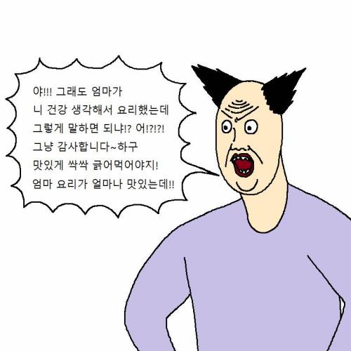 [스압] 엄마가 만든 요리 때문에 개빡치는 만화.jpg