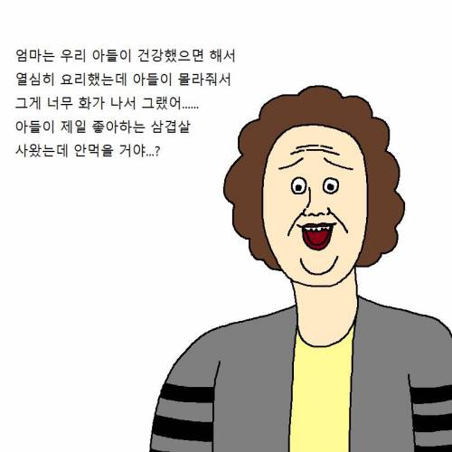 [스압] 엄마가 만든 요리 때문에 개빡치는 만화.jpg