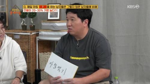 아침에 (이것)을 하는 남자들의 연봉이 20~30％ 높다