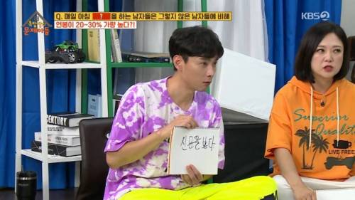 아침에 (이것)을 하는 남자들의 연봉이 20~30％ 높다