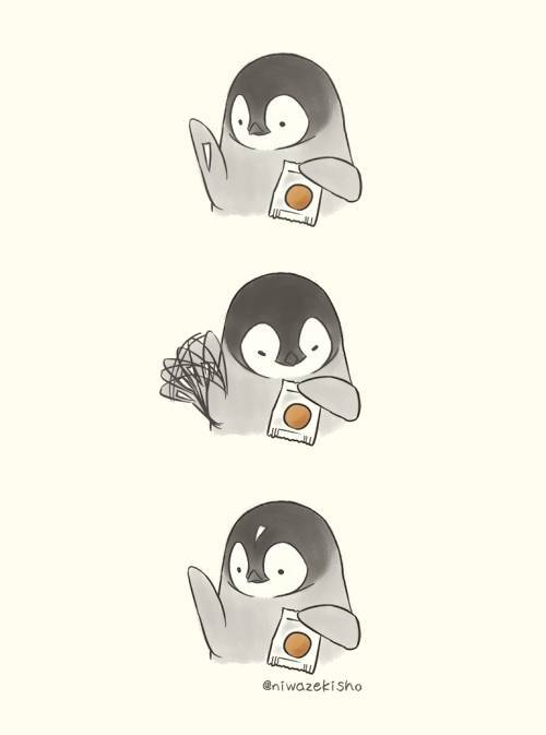 펭귄 정전기 만화.jpg