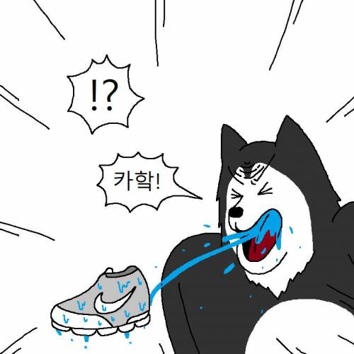 [스압] 신발 다 찢어발기는 개 참교육하는 만화.jpg