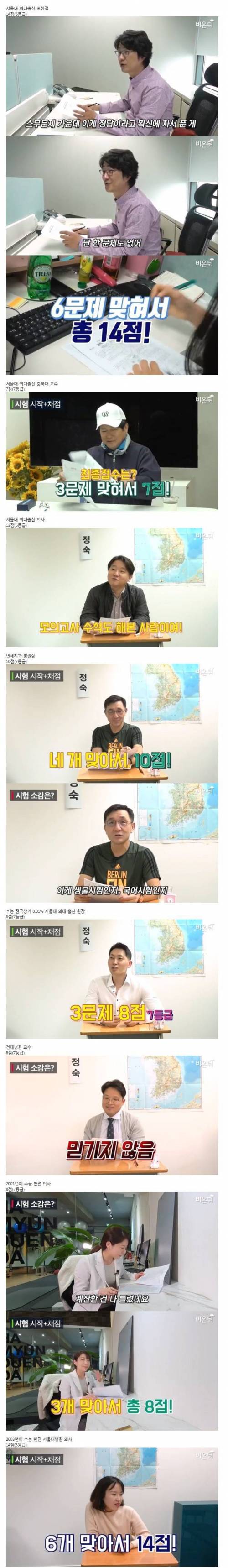 수능 과탐(생명1) 푸는 의대교수, 의사.jpg