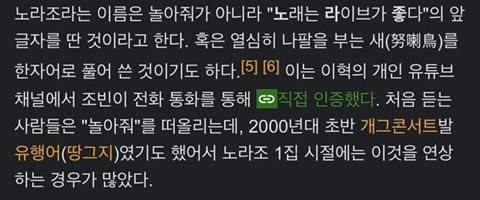 가수 노라조의 이름 뜻.jpg