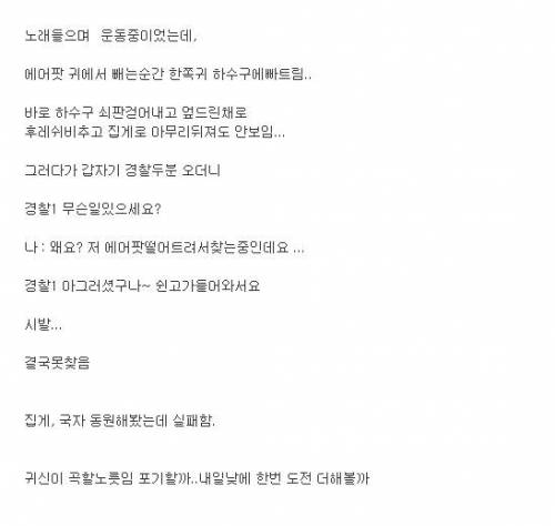 [스압] 에어팟 하수구에 빠트린 디씨인