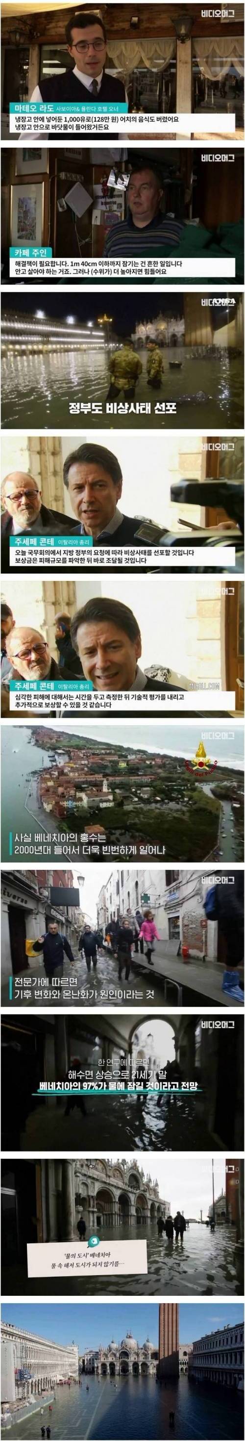[스압] 물에 잠긴 도시가 된 베네치아 근황.jpg