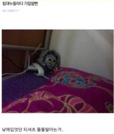 침대에 누우려다가 기절할 뻔