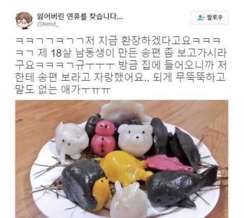 18살 남동생이 만든 송편..jpg