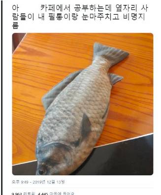 카페에서 공부하는데 옆자리에서 비명 지름